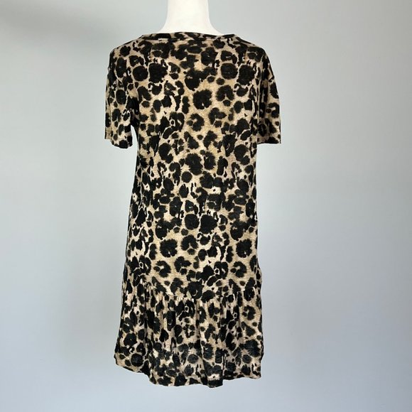 Current Elliott The Crystal Leopard Print Linen Jersey Mini Dress size 0 - Picture 8 of 11